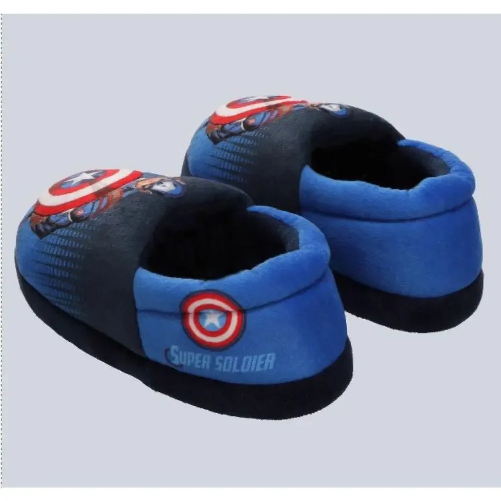 NEW Toddler Boys Size 7/8 Marvel Avengers LIGHT UP SLIPPERS Captain America